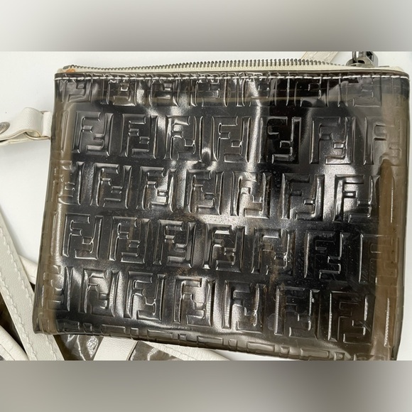 Rare Vintage Clear Black Zucca FF PVC Shopper Tote with Pouch - Picture 16 of 16